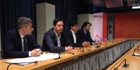 La conferenza stampa con Silvio Paolucci, Camillo D'Alessandro, Sandro Mariani e Marco Rapino