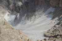 Il ghiacciaio del Calderone sul Gran Sasso, dove è avvenuto il tragico incidente