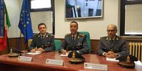 La conferenza stampa con il colonnello Grisorio, comandante della Compagnia della Guardia di Finanza di Pescara (foto Giampiero Lattanzio)