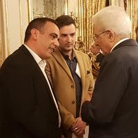 Gianluca Tanda e Marco Foresta con il presidente Sergio Mattarella