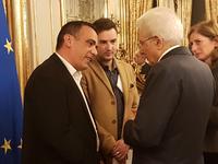 Gianluca Tanda e Marco Foresta con il presidente Sergio Mattarella