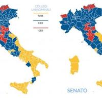 La mappa dei collegi assegnati a Camera e Senato