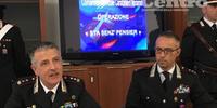 La conferenza stampa dei carabinieri con il comandante tenente colonnello Naselli e il maggiore Delle Grazie