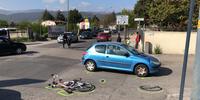 La bici e l'auto coinvolte nell'incidente in via XX Settembre