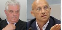 A sinistra, l'ex delegato alla Protezione civile Mimmo e Srour  e l'ex vicepresidente della Regione, Enrico Paolini