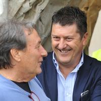 Il presidente del club biancazzurro, Daniele Sebastiani, con il responsabile dell'area tecnica Giorgio Repetto