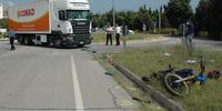 Il camion e la moto nel tragico incidente in cui è morto un ingegnere vastese di 23 anni (Daccò)