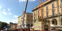 I lavori a palazzo Pompetti a Teramo (foto Adriani)