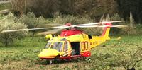 L'elicottero del soccorso intervenuto per l'incidente sull'autostrada A25