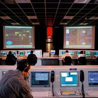 La sala di controllo di Prisma nella base spaziale della Marsica