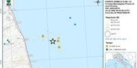 La localizazione del sisma nella mappa dell'Ingv