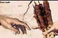 Qui una rivisitazione della Creazione di Adamo di Michelangelo pubblicata sull'Abruzzese fuori sede