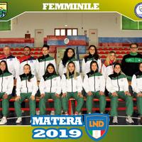 La formazione femminile abruzzese del calcio a 5 nel torneo delle regioni a Matera