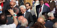 Il presidente della Repubblica, Sergio Mattarella, a Tagliacozzo