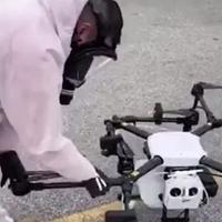 Il drone impiegato nell'intervento di disinfezione