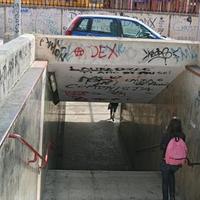 L'ingresso del sottopasso della stazione ferroviaria di Avezzano