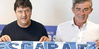 Il presidente del Pescara Daniele Sebastiani con l’allenatore biancazzurro Gaetano Auteri