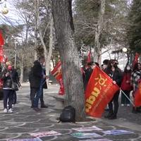 Gli studenti in protesta all'Aquila