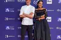 Lo chef Cappucci con Stefania Peduzzi co-owner di Rustichella d'Abruzzo nella serata dei David