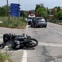 La moto coinvolta nell'incidente a Miglianico