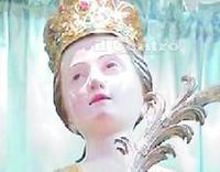 La statua di Santa Margherita con la corona originale rubata dai ladri