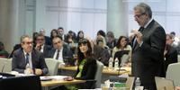 Il procuratore capo Bellelli e i pm Papalia e Benigni in aula (foto G. Lattanzio)