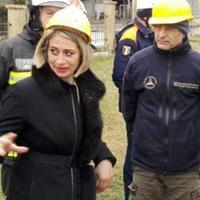 Il sindaco Cristina Di Pietro con il capo della Protezione civile Fabrizio Curcio