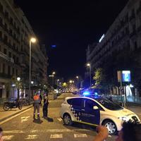 La Rambla di Barcellona chiusa ieri notte dopo l'attentato (foto di Jacopo D'Andreamatteo)