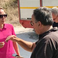 Il sindaco Antonella Di Nino durante l'emergenza sul Morrone (foto Claudio Lattanzio)