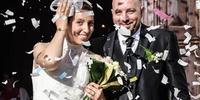 Elisa Girotto e Alessio Vicenzotto il giorno del matrimonio