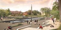 Il progetto di Parco della Memoria a L'Aquila, in piazzale Paoli