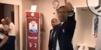 Allegri nello spogliatoio della Juve dopo la vittoria in Coppa Italia