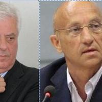 A sinistra, l'ex delegato alla Protezione civile Mimmo e Srour  e l'ex vicepresidente della Regione, Enrico Paolini