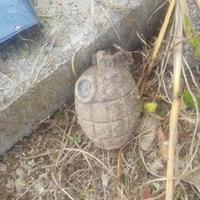 La bomba a mano inesplosa riaffiorata in un giardino domestico a Giulianova