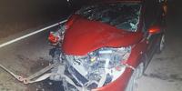 L'auto danneggiata dopo l'incidente sulla Tiburtina