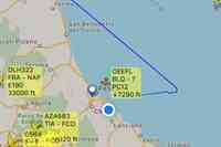 La traccia del Pilatus atterrato a Pescara su Flightradar