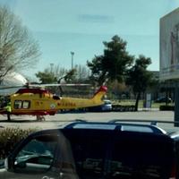 L'elicottero del 118 per il soccorso al bambino ferito
