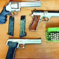 Le armi trovate in casa e sequestrate dai carabinieri a un 73enne di Silvi
