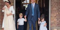 Il principe William, Kate Middleton, George e Charlotte al battesimo dell'ultimo arrivato in casa Windsor (da PourFemme)