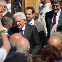 Il presidente della Repubblica, Sergio Mattarella, a Tagliacozzo