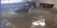 Il parcheggio interrato dell'ospedale di Pescara dopo la tempesta
