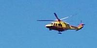 L'elicottero del 118 intervenuto per recuperare un escursionista ferito sul Gran Sasso