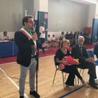 Il presidente del Coni, Giovanni Malagò, con il sindaco D'Alberto alla inaugurazione della palestra (foto Luciano Adriani)