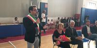 Il presidente del Coni, Giovanni Malagò, con il sindaco D'Alberto alla inaugurazione della palestra (foto Luciano Adriani)