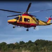 L'elicottero di soccorso del 118 a San Valentino