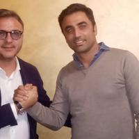 Il presidente Gianni Paris con il nuovo tecnico dell'Avezzano calcio Andrea Liguori