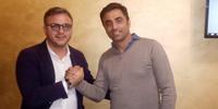 Il presidente Gianni Paris con il nuovo tecnico dell'Avezzano calcio Andrea Liguori