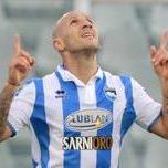 L'attaccante Christian Galano, 28 anni, al primo anno con la maglia del Pescara