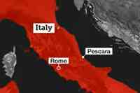 Pescara indicata sulla cartine dell'Italia nel reportage tv australiano