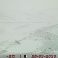 La neve questa mattina vista dalla webcam di Campo Imperatore